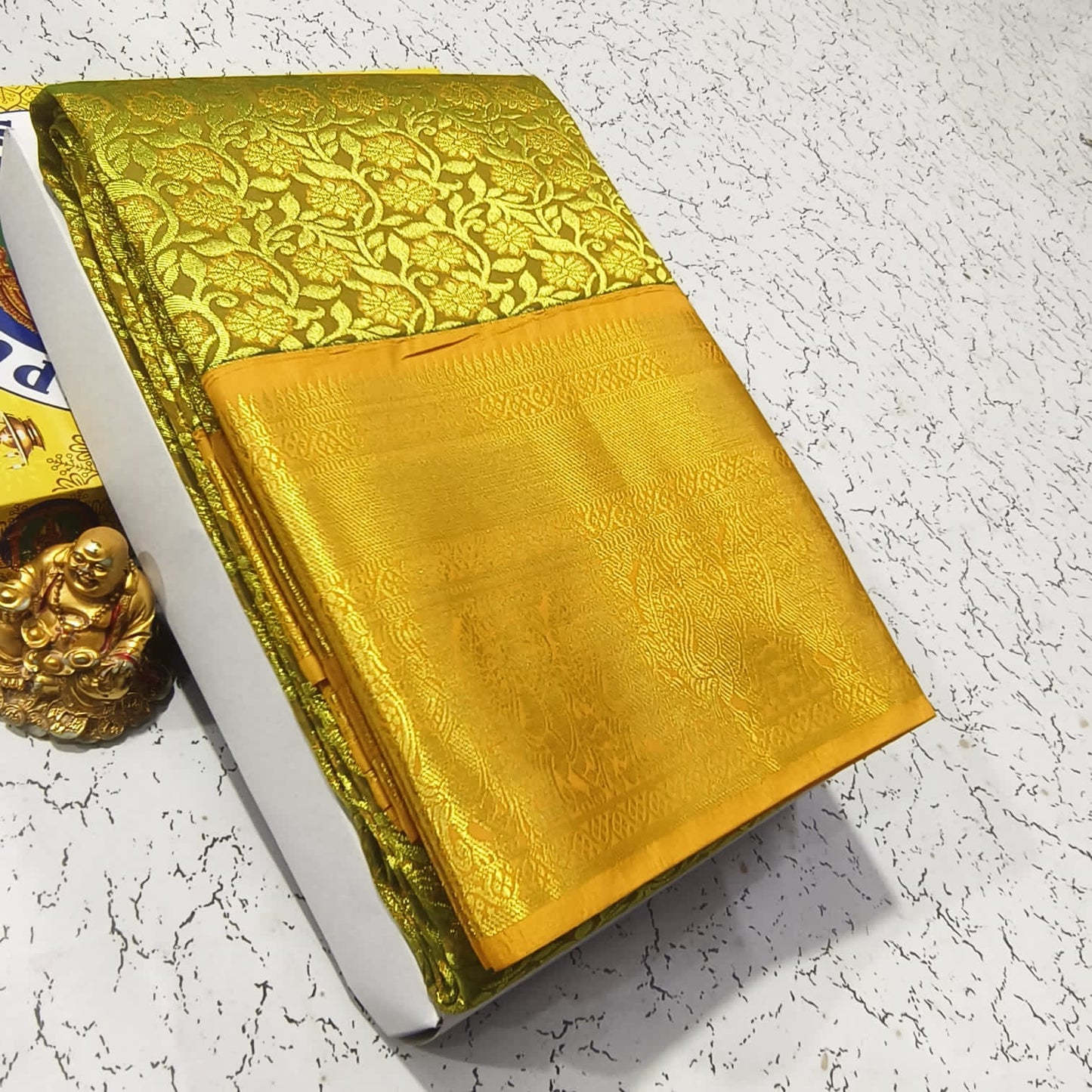 Elite Bridal Pick & Pick Fancy Silk Saree for Women | Samuthrika & Vasthrakala Style Wedding Saree | Rich Contrast Pallu with Running Blouse | Gold, Silver & Copper Zari Woven (Premium Bridal Collection)