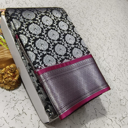 Elite Bridal Pick & Pick Fancy Silk Saree for Women | Samuthrika & Vasthrakala Style Wedding Saree | Rich Contrast Pallu with Running Blouse | Gold, Silver & Copper Zari Woven (Premium Bridal Collection)