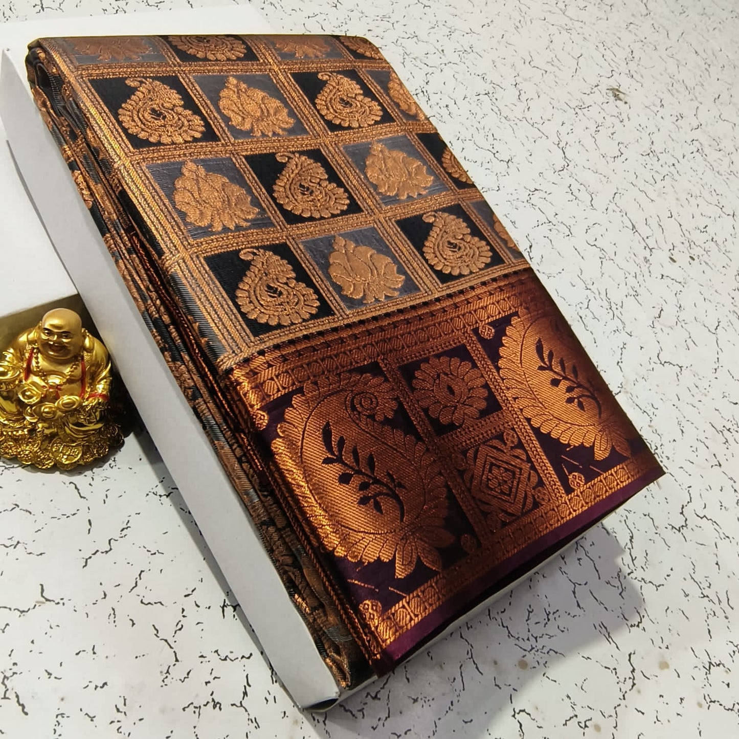 Elite Bridal Pick & Pick Fancy Silk Saree for Women | Samuthrika & Vasthrakala Style Wedding Saree | Rich Contrast Pallu with Running Blouse | Gold, Silver & Copper Zari Woven (Premium Bridal Collection)