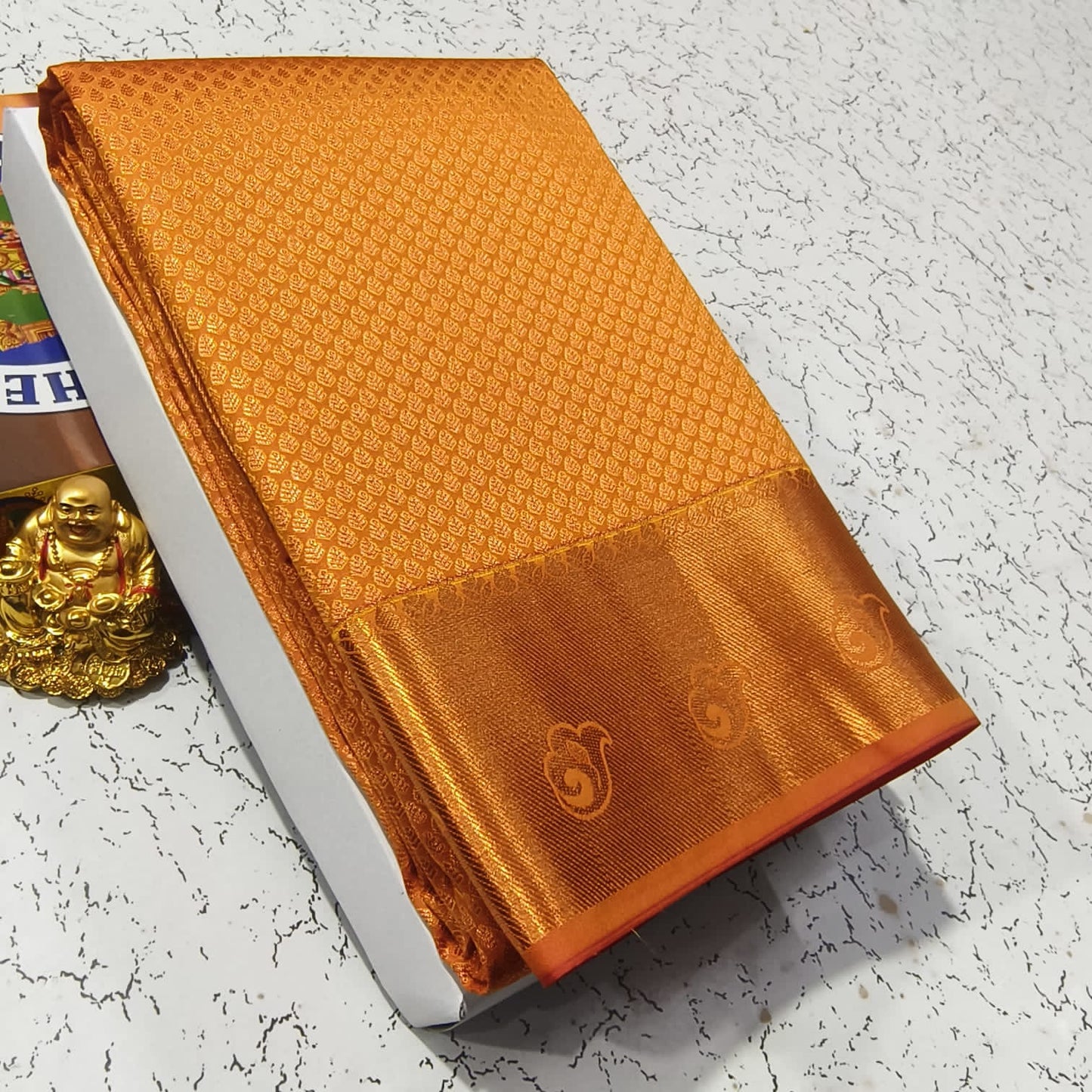 Elite Bridal Pick & Pick Fancy Silk Saree for Women | Samuthrika & Vasthrakala Style Wedding Saree | Rich Contrast Pallu with Running Blouse | Gold, Silver & Copper Zari Woven (Premium Bridal Collection)