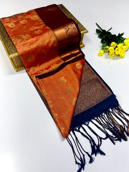 Luxury Border Pure Pattu Soft Silk Saree – 75 Dineyar Yarn Weaving with 2/2 Warp Thana Silk, Butta Work & Rich Contrast Pallu