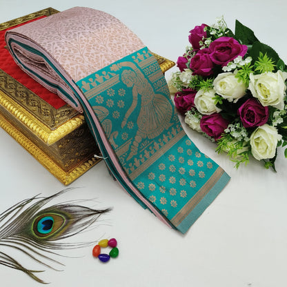 Elite Kupura Korvai Bridal Rapier Silk Saree – 3D Embossed Weaving with Rich Pallu & Contrast Blouse