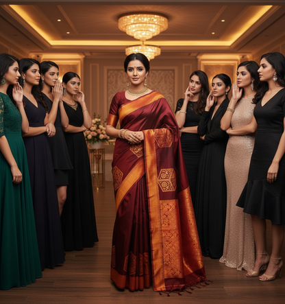 Premium Salem Elampillai Soft Silk Saree with Big Putta Work, Rich Pallu & Blouse – Lightweight