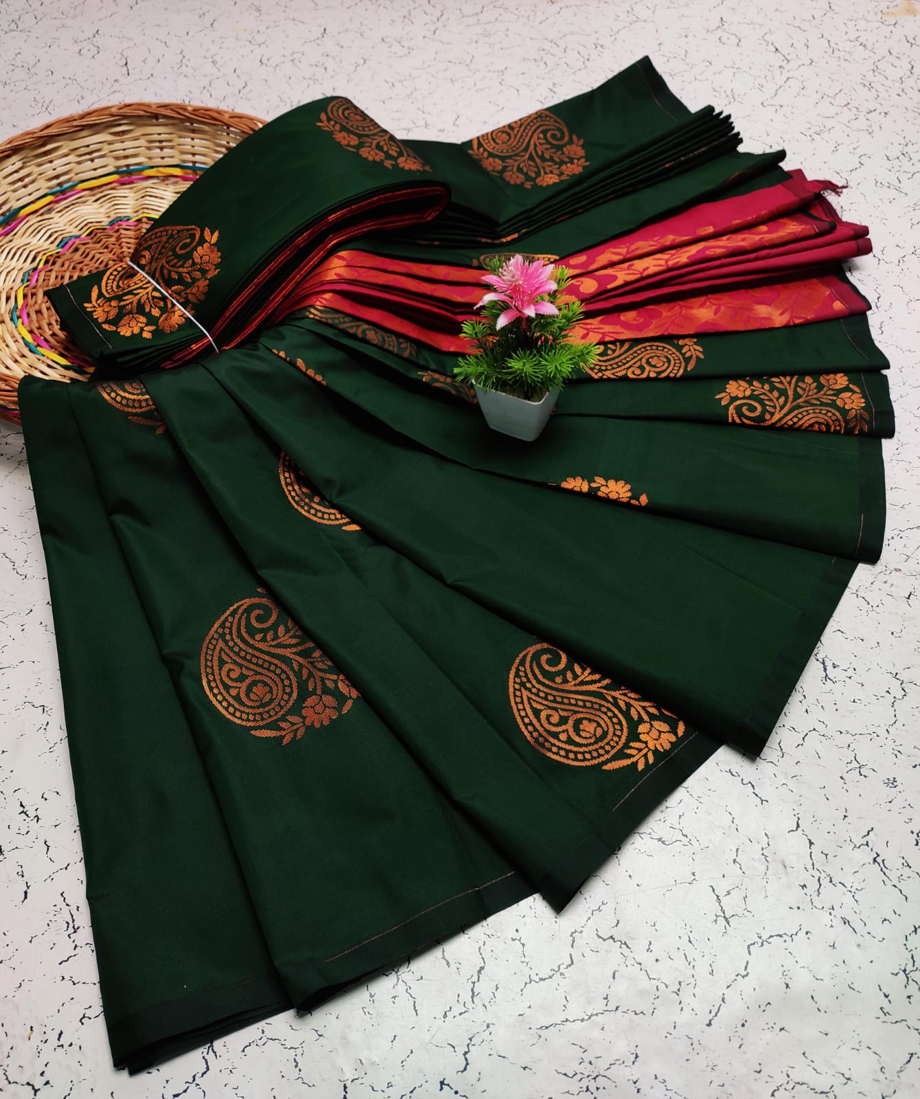 Premium Salem Elampillai Soft Silk Saree with Big Putta Work, Rich Pallu & Blouse – Lightweight