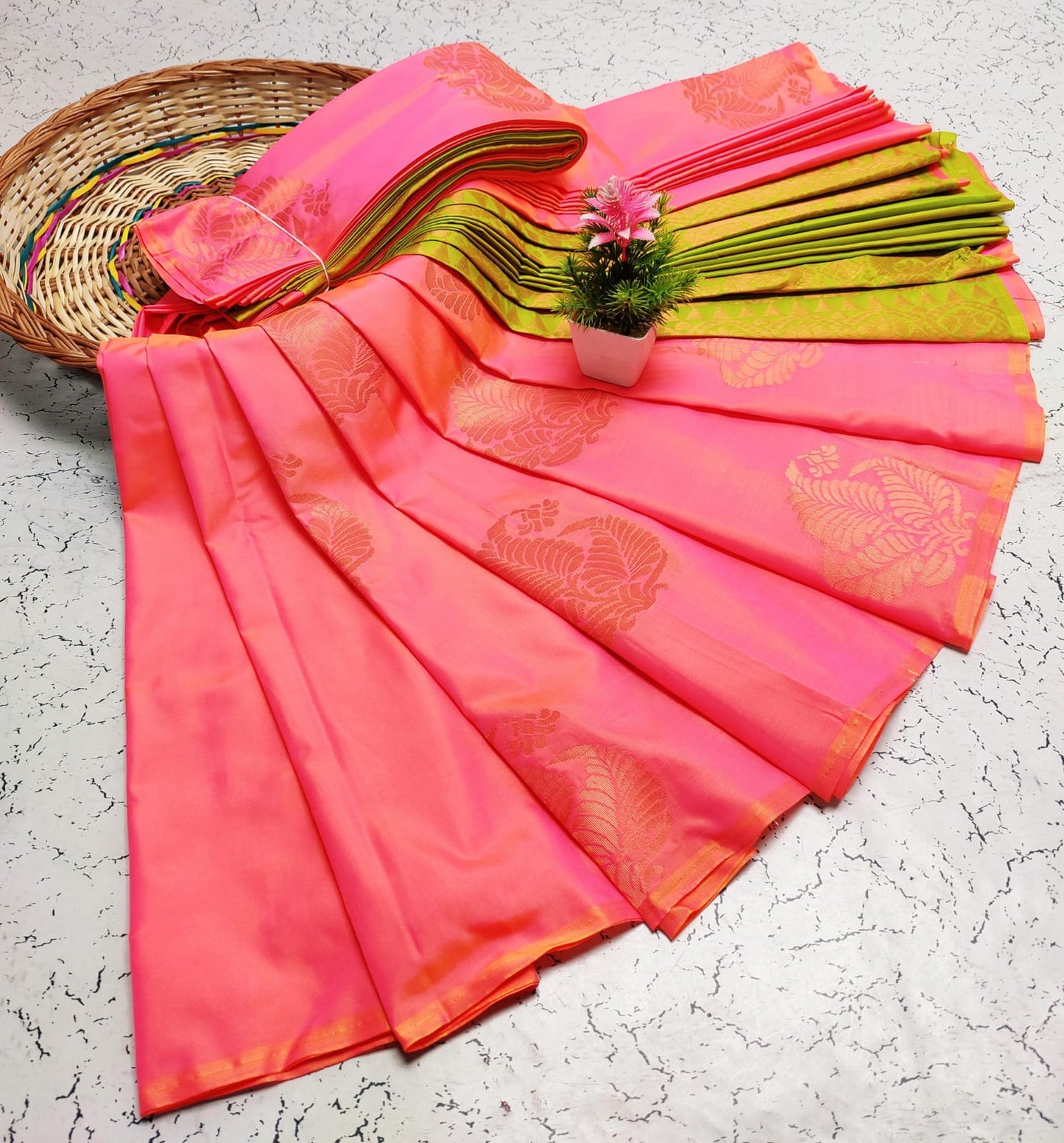 Premium Salem Elampillai Soft Silk Saree with Big Putta Work, Rich Pallu & Blouse – Lightweight