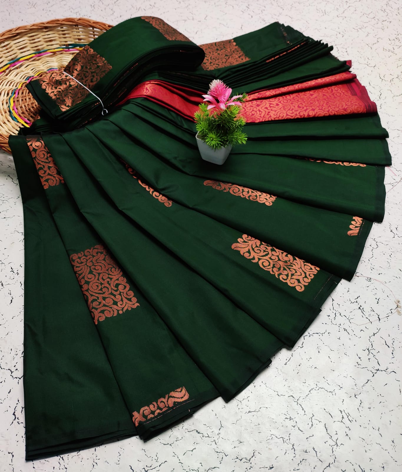 Premium Salem Elampillai Soft Silk Saree with Big Putta Work, Rich Pallu & Blouse – Lightweight