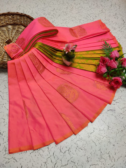 Premium Salem Elampillai Soft Silk Saree with Big Putta Work, Rich Pallu & Blouse – Lightweight