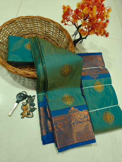 Arani Special TANA Soft Silk Saree for Women | Lightweight Traditional Saree with Grand Motif Design, Contrast Pallu & Blouse | Premium Quality Handloom Soft Silk (Festive & Wedding Wear)