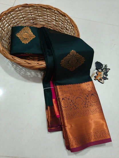 Arani Special TANA Soft Silk Saree for Women | Lightweight Traditional Saree with Grand Motif Design, Contrast Pallu & Blouse | Premium Quality Handloom Soft Silk (Festive & Wedding Wear)