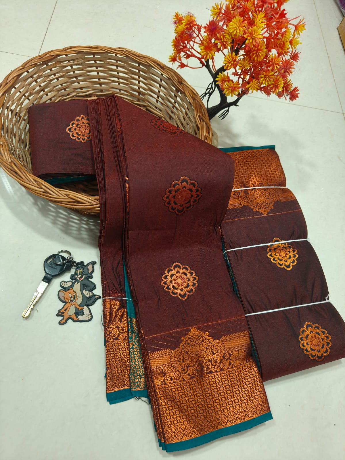 Arani Special TANA Soft Silk Saree for Women | Lightweight Traditional Saree with Grand Motif Design, Contrast Pallu & Blouse | Premium Quality Handloom Soft Silk (Festive & Wedding Wear)