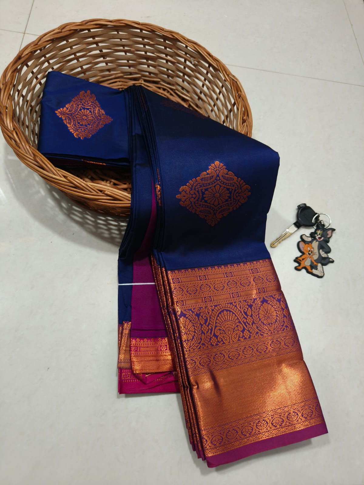 Arani Special TANA Soft Silk Saree for Women | Lightweight Traditional Saree with Grand Motif Design, Contrast Pallu & Blouse | Premium Quality Handloom Soft Silk (Festive & Wedding Wear)