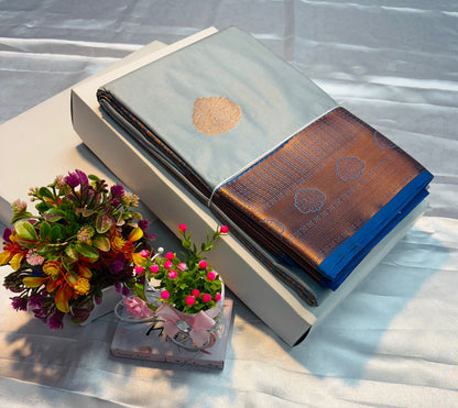 Luxury Border Pure Silky Soft Saree – 75 Dineyar Yarn Weaving with Double Warp Thana Silk, All-Over Butta Work & Rich Pallu