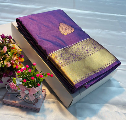 Luxury Border Pure Silky Soft Saree – 75 Dineyar Yarn Weaving with Double Warp Thana Silk, All-Over Butta Work & Rich Pallu