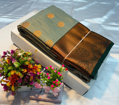 Luxury Border Pure Silky Soft Saree – 75 Dineyar Yarn Weaving with Double Warp Thana Silk, All-Over Butta Work & Rich Pallu