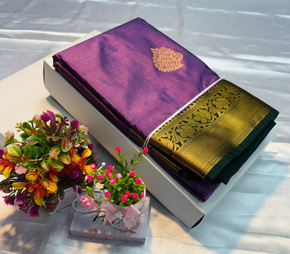 Luxury Border Pure Silky Soft Saree – 75 Dineyar Yarn Weaving with Double Warp Thana Silk, All-Over Butta Work & Rich Pallu