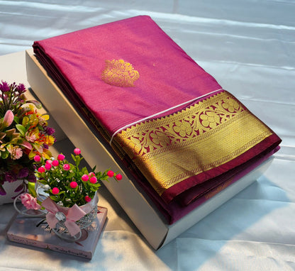 Luxury Border Pure Silky Soft Saree – 75 Dineyar Yarn Weaving with Double Warp Thana Silk, All-Over Butta Work & Rich Pallu