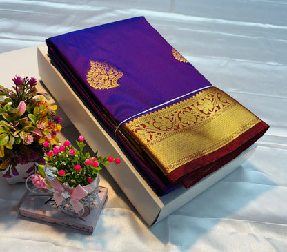 Luxury Border Pure Silky Soft Saree – 75 Dineyar Yarn Weaving with Double Warp Thana Silk, All-Over Butta Work & Rich Pallu