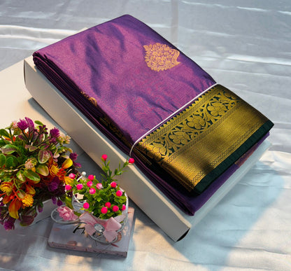 Luxury Border Pure Silky Soft Saree – 75 Dineyar Yarn Weaving with Double Warp Thana Silk, All-Over Butta Work & Rich Pallu