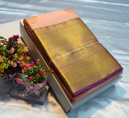 Luxury Border Pure Silky Soft Saree – 75 Dineyar Yarn Weaving with Double Warp Thana Silk, All-Over Butta Work & Rich Pallu