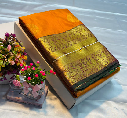 Luxury Border Pure Silky Soft Saree – 75 Dineyar Yarn Weaving with Double Warp Thana Silk, All-Over Butta Work & Rich Pallu