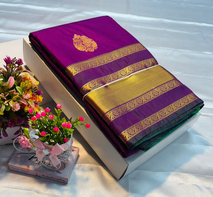 Luxury Border Pure Silky Soft Saree – 75 Dineyar Yarn Weaving with Double Warp Thana Silk, All-Over Butta Work & Rich Pallu