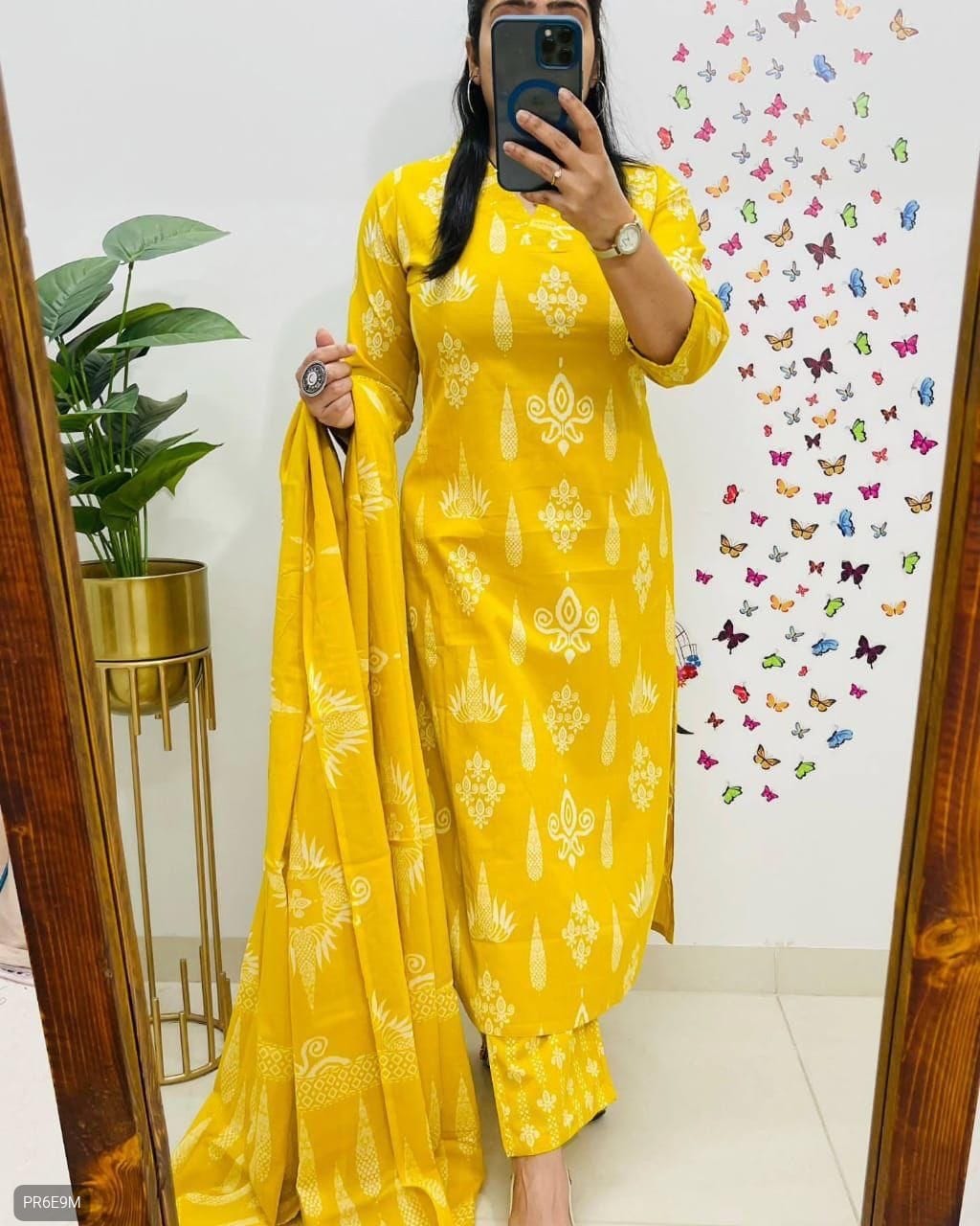 Premium Floral Cotton Kurta Pant Dupatta Set