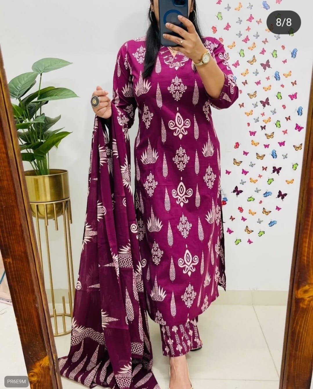 Premium Floral Cotton Kurta Pant Dupatta Set