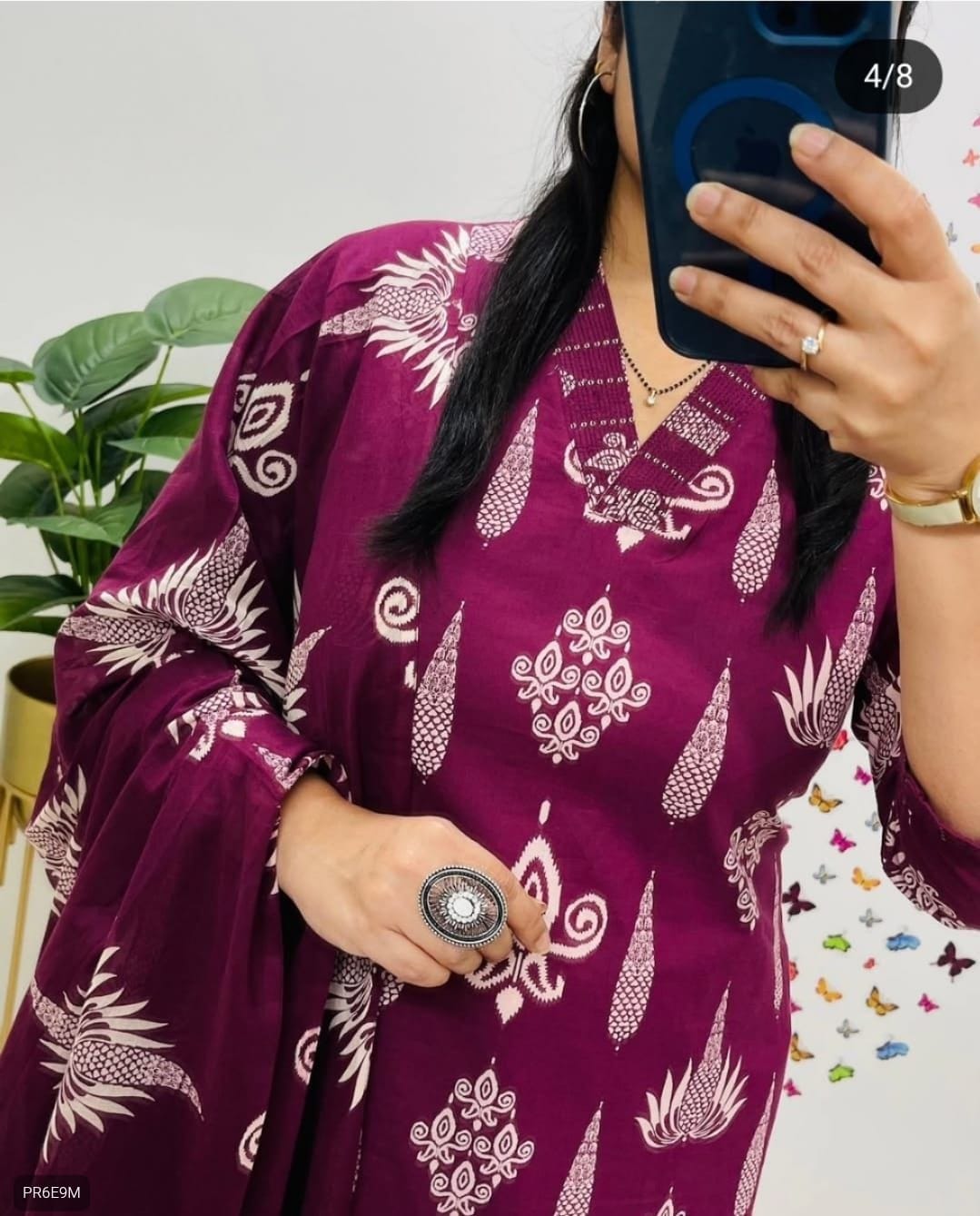 Premium Floral Cotton Kurta Pant Dupatta Set