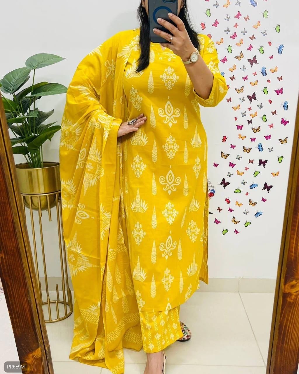 Premium Floral Cotton Kurta Pant Dupatta Set