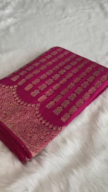 Pure Soft Russian Silk Saree – Elegant Zari Weaving with Designer Pallu & Tassels