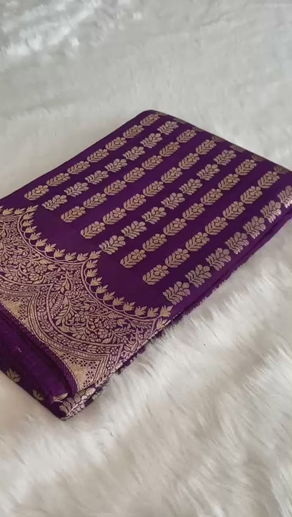 Pure Soft Russian Silk Saree – Elegant Zari Weaving with Designer Pallu & Tassels