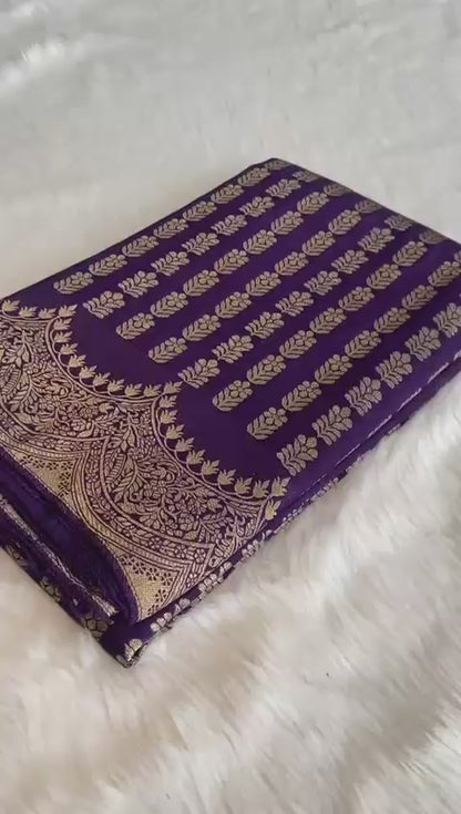 Pure Soft Russian Silk Saree – Elegant Zari Weaving with Designer Pallu & Tassels